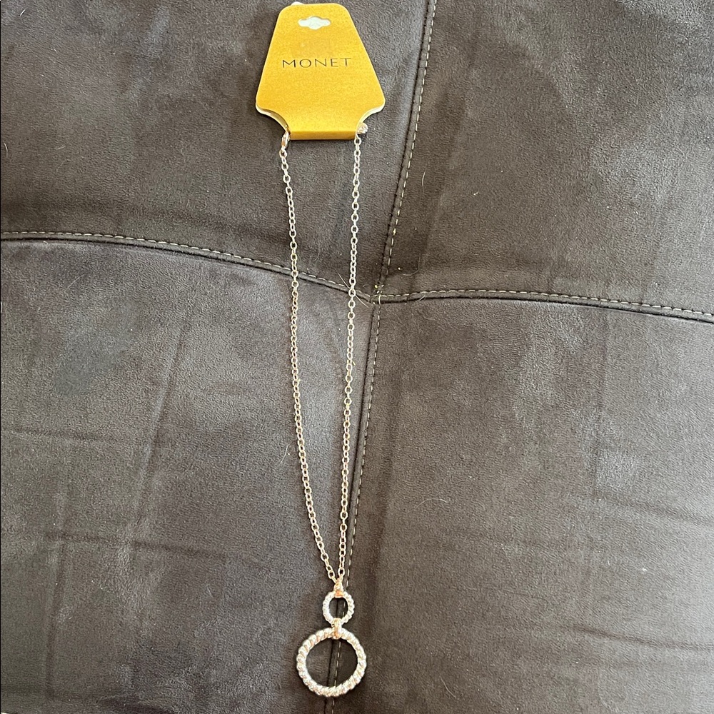 Monet Gold-Tone Circle Pendant Necklace